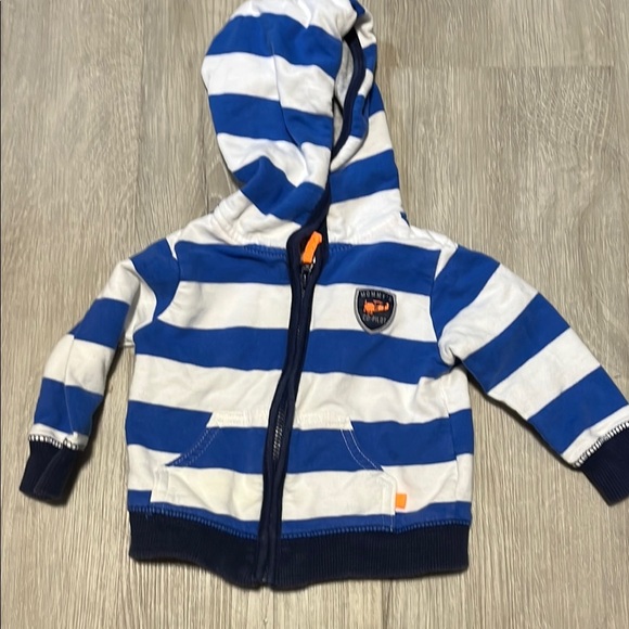 4/$20 Carters Blue and White Striped Kids Hoodie 6M - Picture 1 of 1
